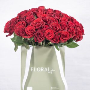 FIRE BRICK BOUQUET - 50 ROSES